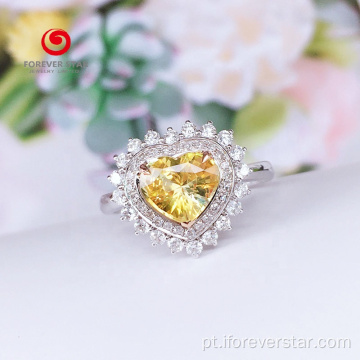 925 Sterling prata branco ouro banhado a cor anéis